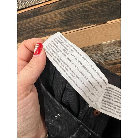 Abercrombie & Fitch NWT 90s Straight High Rise Jeans Faux Leather sz 29 / 8S - Picture 6 of 9